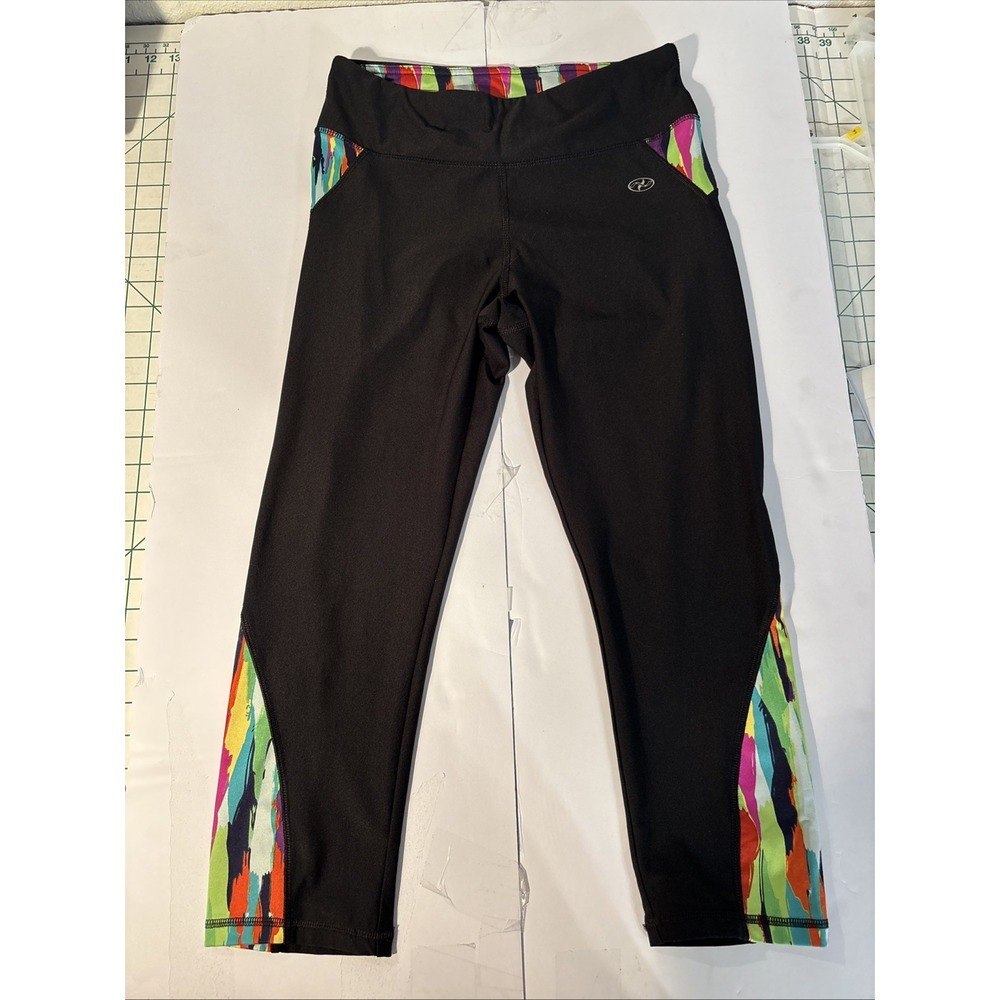 N.Y.L. Leggings Black  Multicolor Waist‎ And Calves Medium